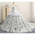 WD031 Luxury Appliqued Flowers Ball Gown Wedding dress